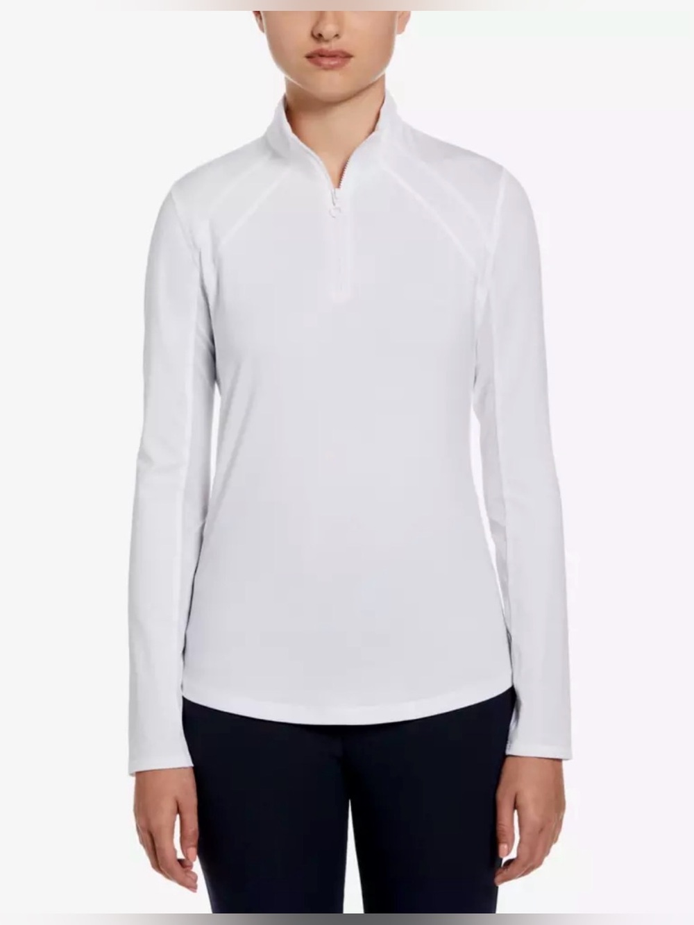 PGA tour Women’s White Quarter-Zip Long Sleeve Top